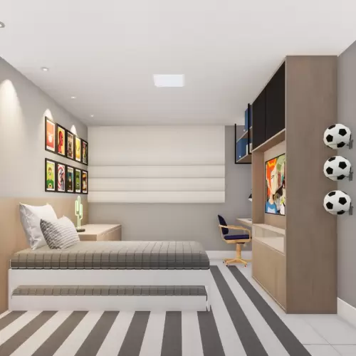 Quarto infantil masculino.*Projeto feito em parceria com o arquiteto Tadeu Barbosa.