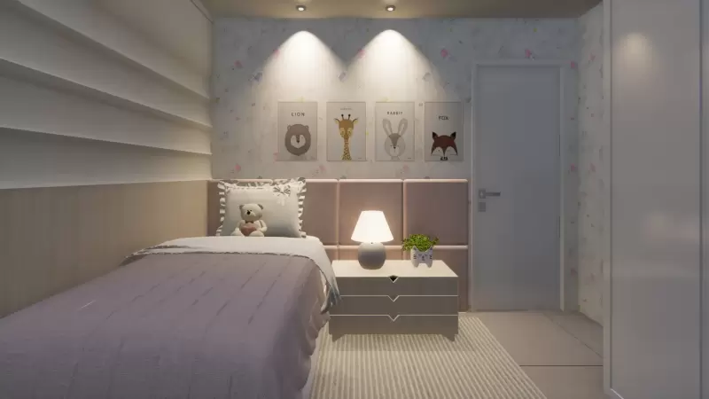 Quarto infantil feminino.* Projeto feito em parceria com o arquiteto Tadeu Barbosa