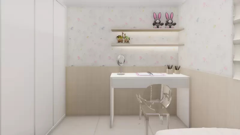 Quarto infantil feminino.* Projeto feito em parceria com o arquiteto Tadeu Barbosa