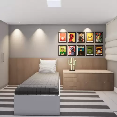 Quarto infantil masculino.*Projeto feito em parceria com o arquiteto Tadeu Barbosa.