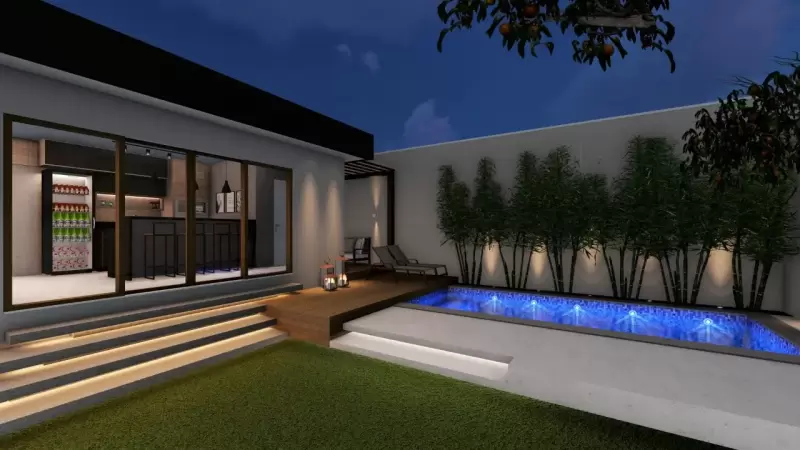 Área externa/lazer*projeto feito em parceria com o arquiteto Tadeu Barbosa.